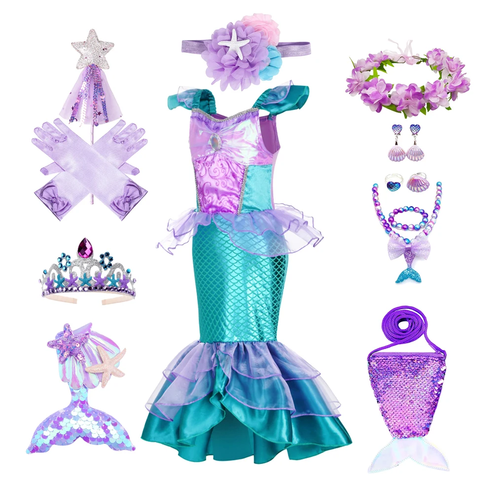 Musical Instrument Trombone - Disfraz de sirena para niñas, vestido