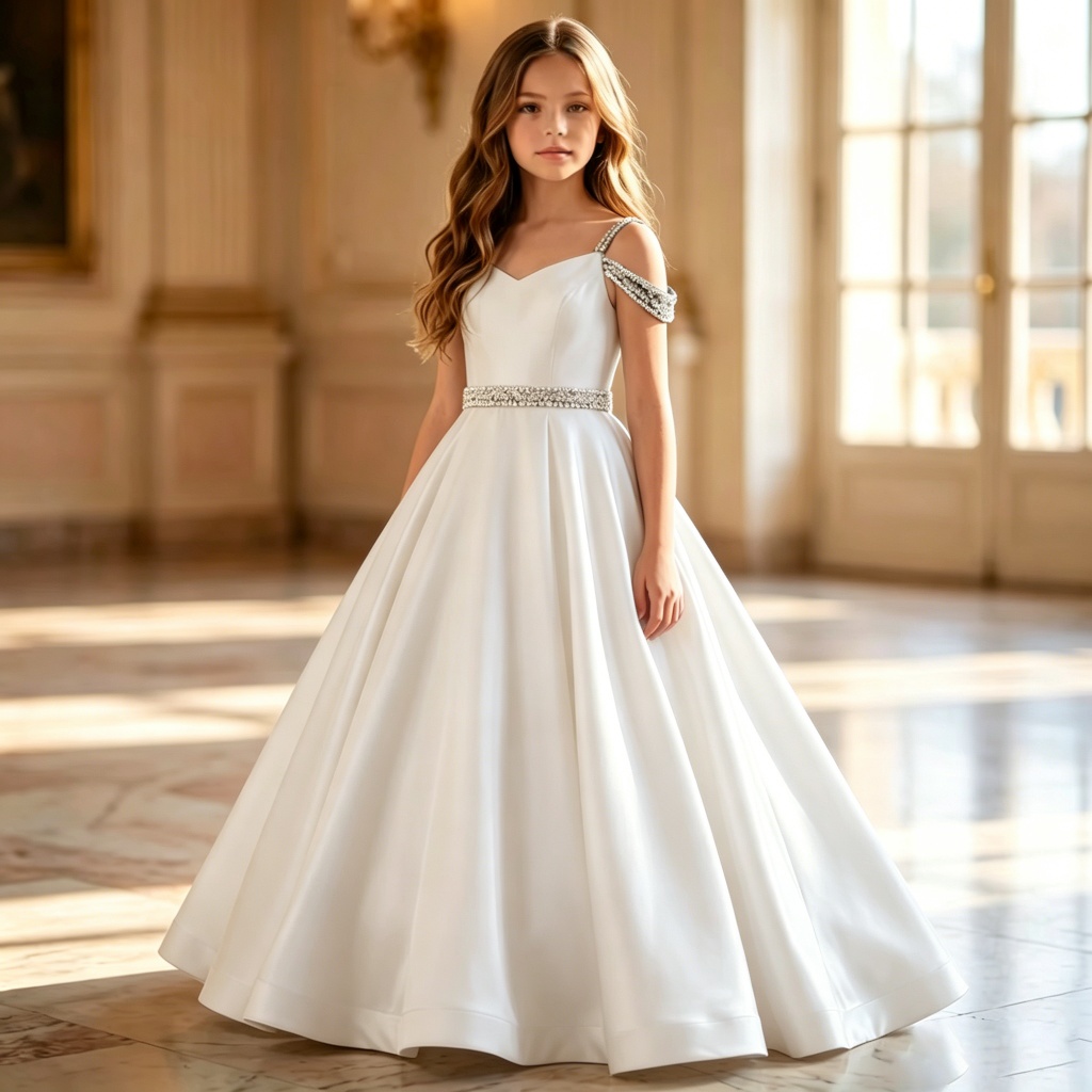 Musical Instrument Trombone - Vestidos Elegantes de Satén Blanco para