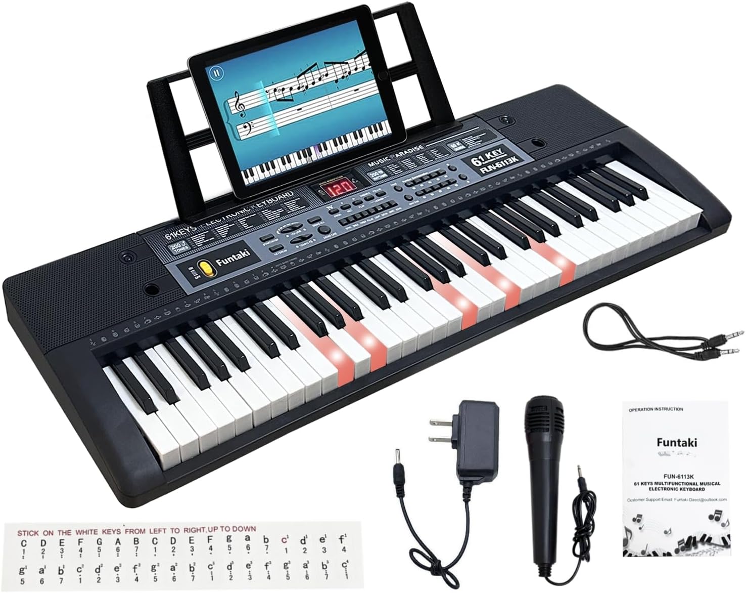Musical Instrument Synthesizer - Piano con Teclado Iluminado de 61