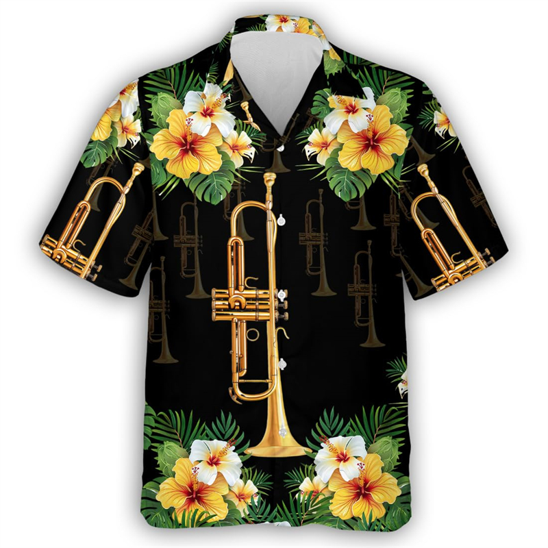 Camisas hawaianas con estampad - Musical Instrument Japan reseña y precio