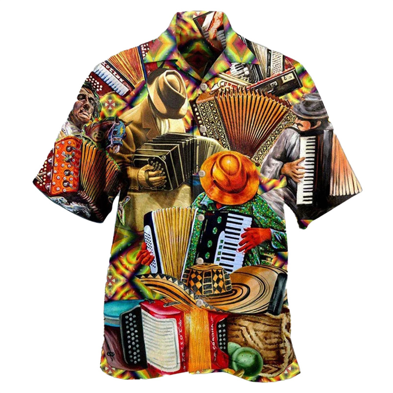 Camisa hawaiana con estampado  - Musical Instrument Japan reseña y precio