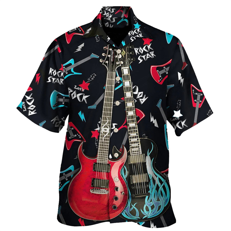 Camisa hawaiana con estampado  - Musical Instrument Japan reseña y precio