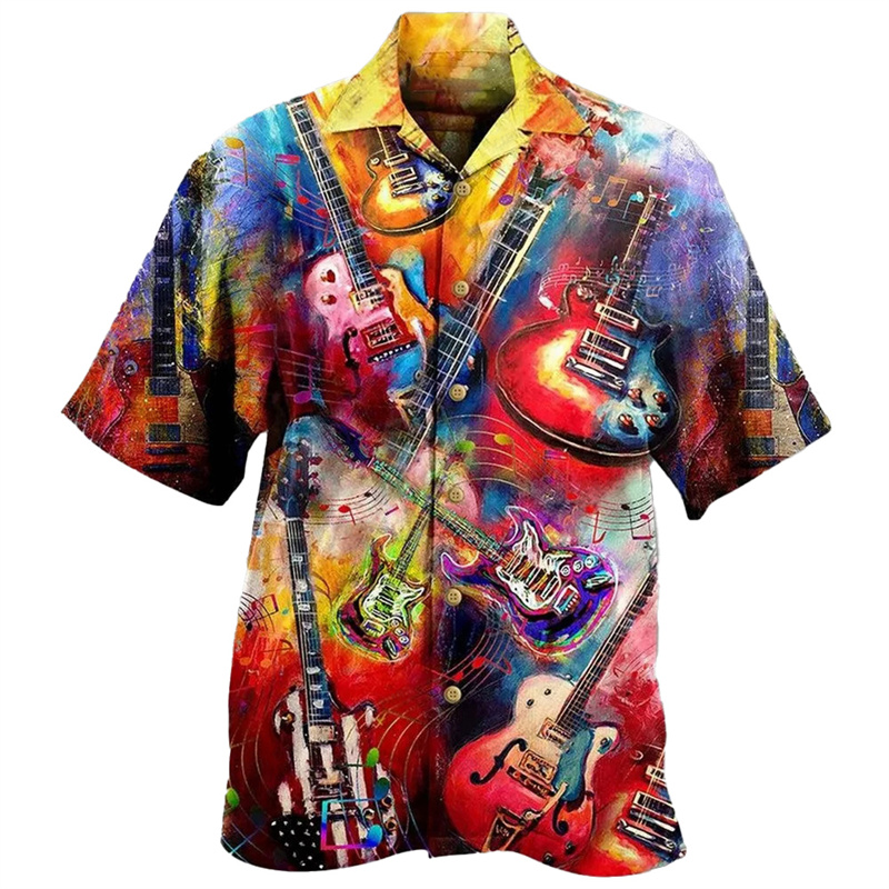 Camisa hawaiana con estampado  - Musical Instrument Japan reseña y precio