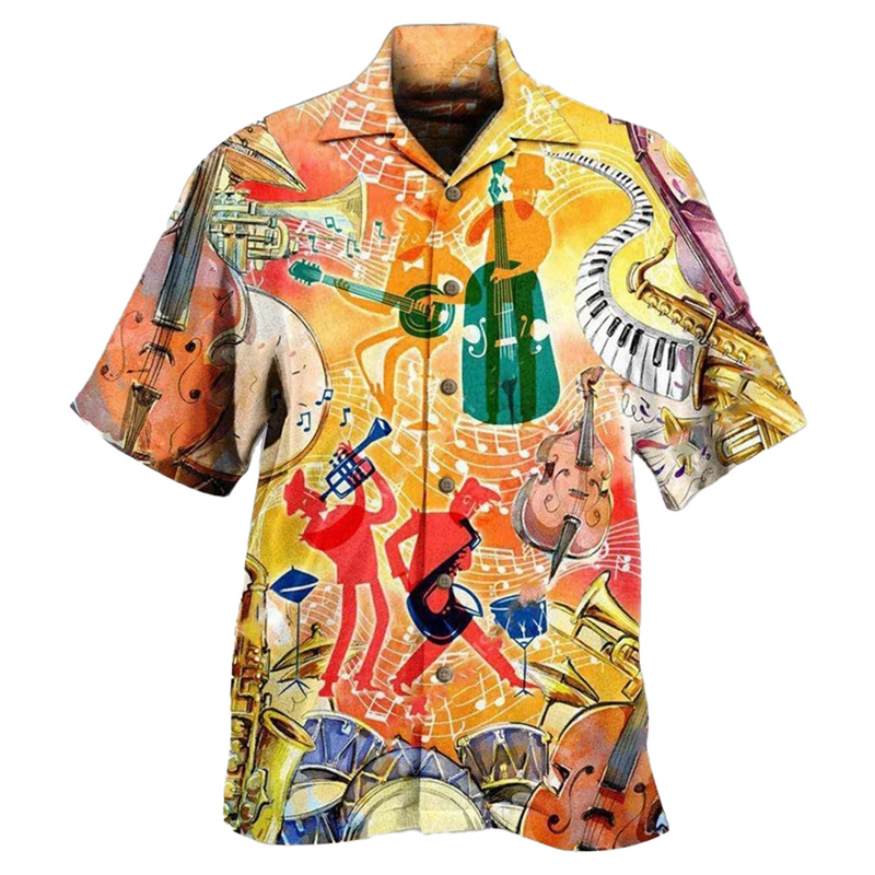 Camisa hawaiana con estampado  - Musical Instrument Japan reseña y precio