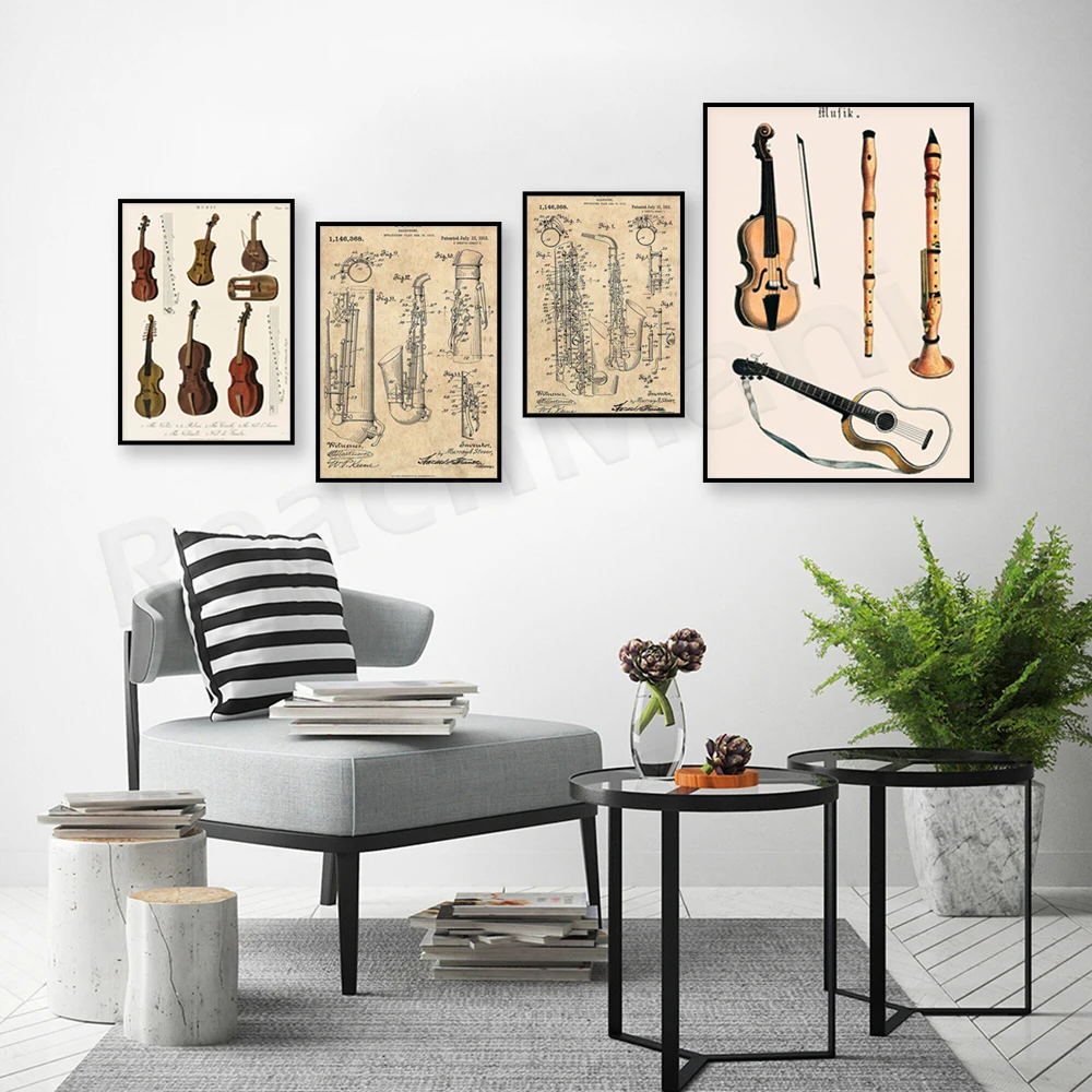Impresión musical, violín vint - Musical Instrument Viol reseña y precio