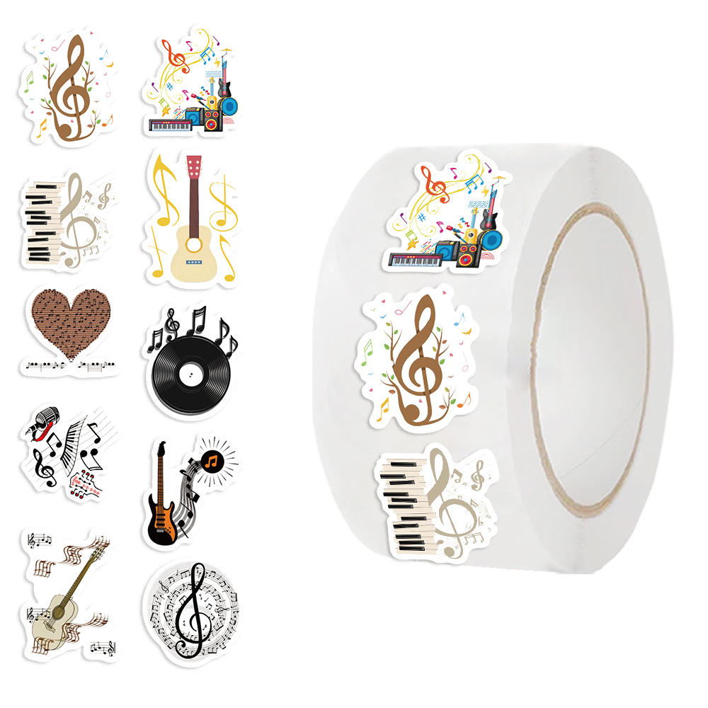 Rollo de 500 Pegatinas con Tem - Musical Instrument Old reseña y precio