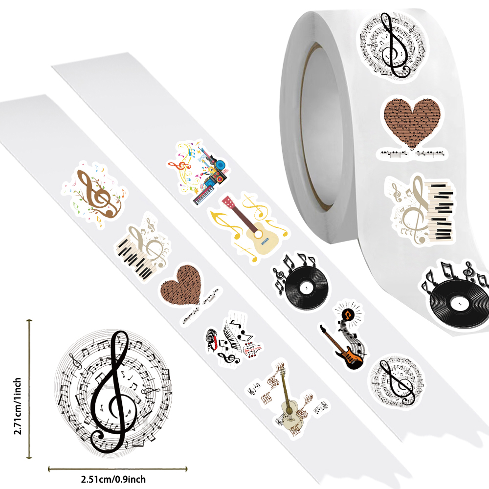 Rollo de 500 Pegatinas con Tem - Musical Instrument Old reseña y precio