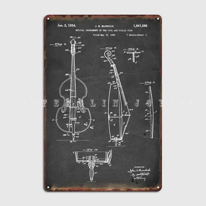 Letrero Metálico Vintage de In - Musical Instrument Viol reseña y precio