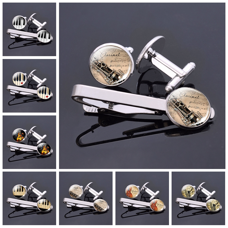 Juego de gemelos y Clips de co - Musical Instrument Glass reseña y precio
