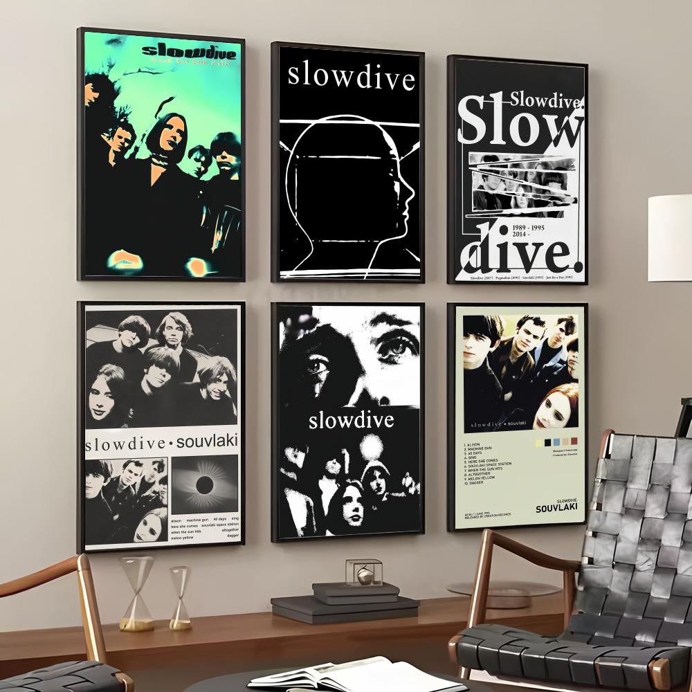 S-Slowdive Band Rock and Roll, - Musical Instrument Poster reseña y precio