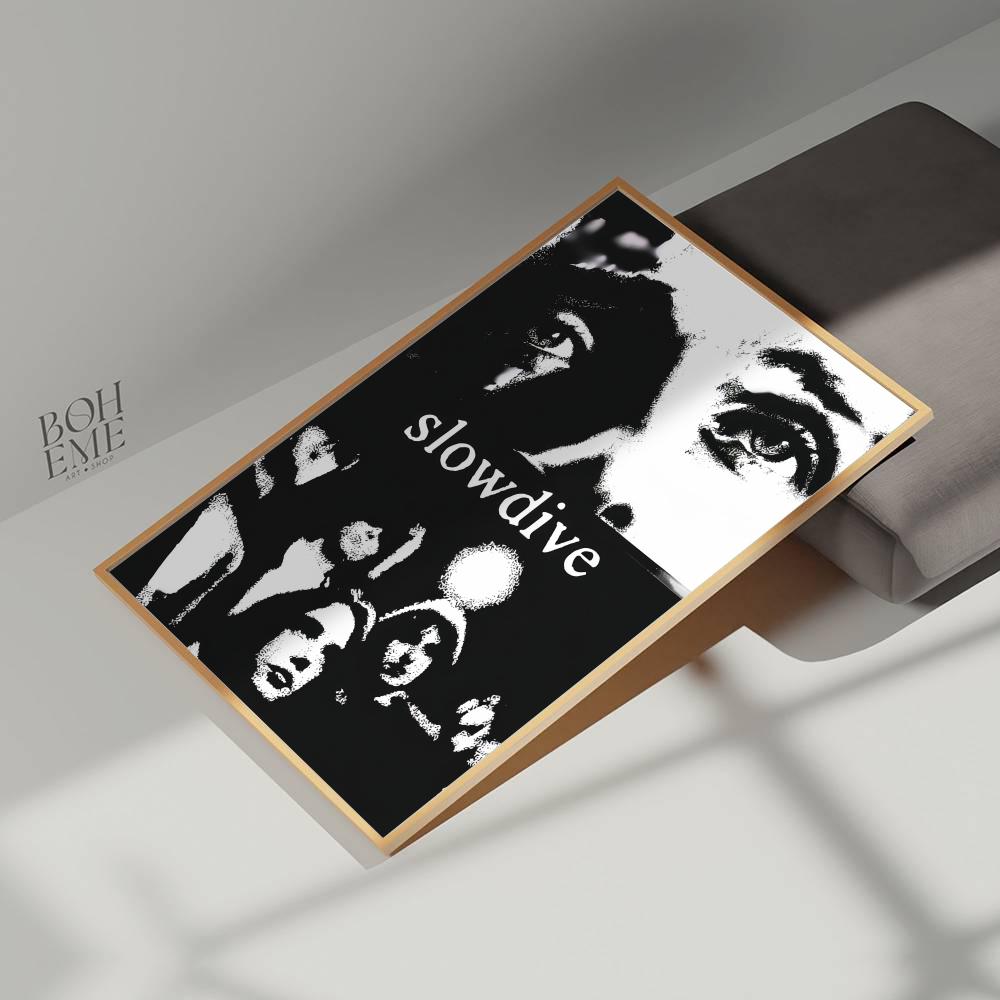 S-Slowdive Band Rock and Roll, - Musical Instrument Poster reseña y precio