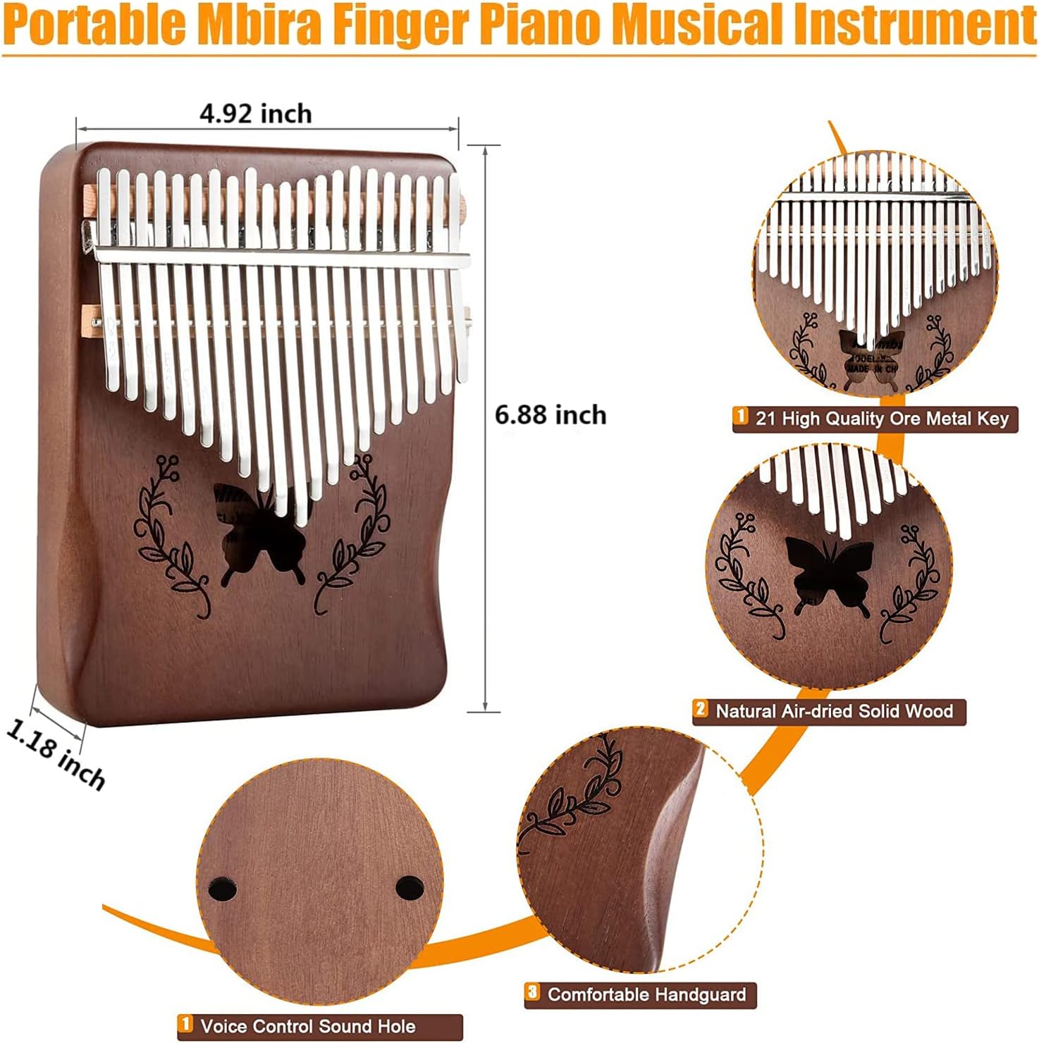 Kalimba, Piano de Pulgar de 21 - A Musical Instrument With Keys reseña y precio