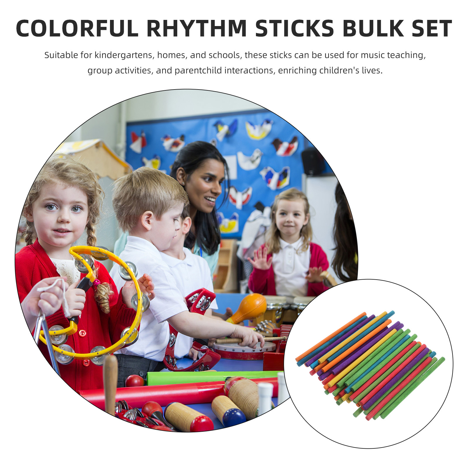 50 palitos de ritmo para niños - Musical Instrument Gong reseña y precio