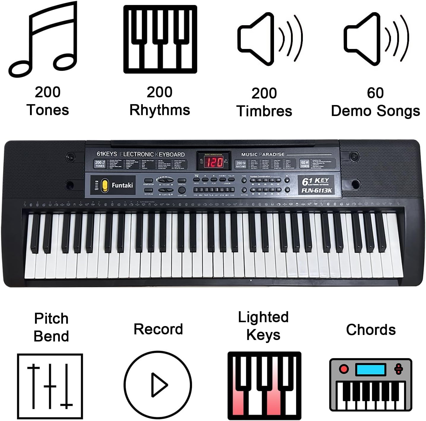 Piano con Teclado Iluminado de - Musical Instrument Synthesizer reseña y precio